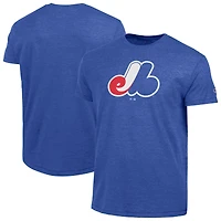 T-shirt Champion bleu pour homme, logo Cooperstown des Expos de Montréal, mélange trois matières