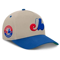 Men's Fanatics Khaki/Blue Montreal Expos Veteran A-Frame Adjustable Hat