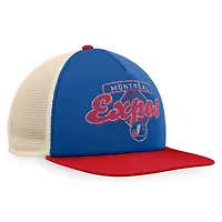 Men's Fanatics Royal/Red Montreal Expos Cooperstown Collection Talley Foam Trucker Snapback Hat