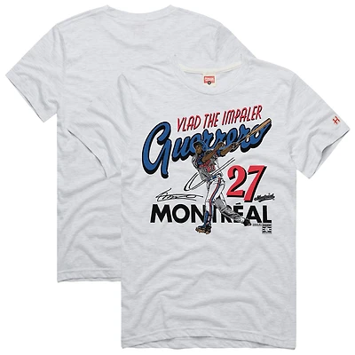 Men's Homage Vladimir Guerrero Ash Montreal Expos Graphic Player Tri-Blend T-Shirt