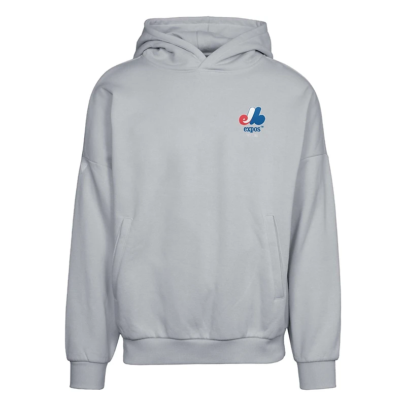 Men's Levelwear  Gray Montreal Expos Contact Pro Card Pullover Hoodie