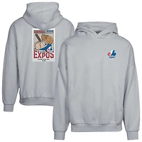 Men's Levelwear  Gray Montreal Expos Contact Pro Card Pullover Hoodie