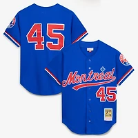 Men's Mitchell & Ness Pedro Martinez Blue Montreal Expos Cooperstown Collection Mesh Batting Practice Button-Up Jersey