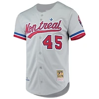 Maillot authentique Mitchell & Ness Pedro Martinez gris des Expos de Montréal, collection Cooperstown, pour homme