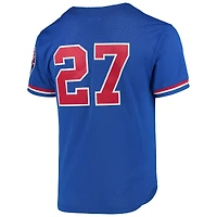 Mitchell & Ness pour homme Vladimir Guerrero Bleu Expos de Montréal Collection Cooperstown Maillot boutonné d'entraînement au bâton en maille