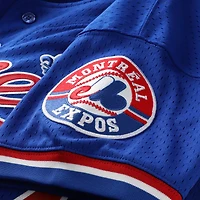 Mitchell & Ness pour homme Vladimir Guerrero Bleu Expos de Montréal Collection Cooperstown Maillot boutonné d'entraînement au bâton en maille