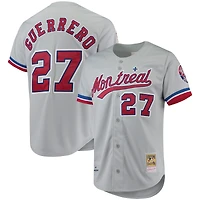 Maillot authentique de la collection Cooperstown des Expos Montréal Mitchell & Ness Vladimir Guerrero gris pour hommes