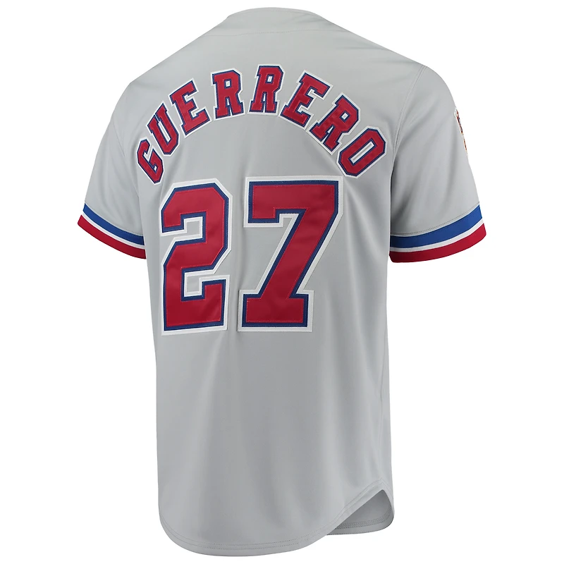 Maillot authentique de la collection Cooperstown des Expos Montréal Mitchell & Ness Vladimir Guerrero gris pour hommes