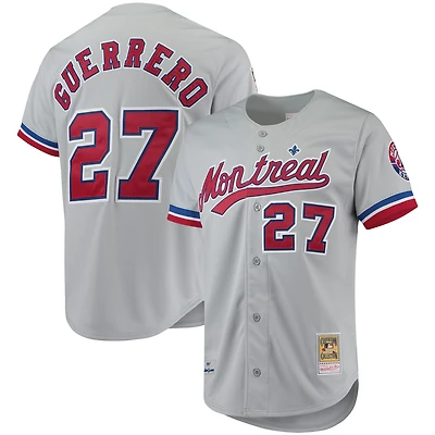 Maillot authentique de la collection Cooperstown des Expos Montréal Mitchell & Ness Vladimir Guerrero gris pour hommes