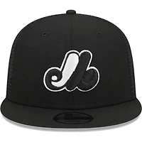 Casquette Trucker 9FIFTY Snapback de la collection Cooperstown des Expos de Montréal New Era pour homme, noire