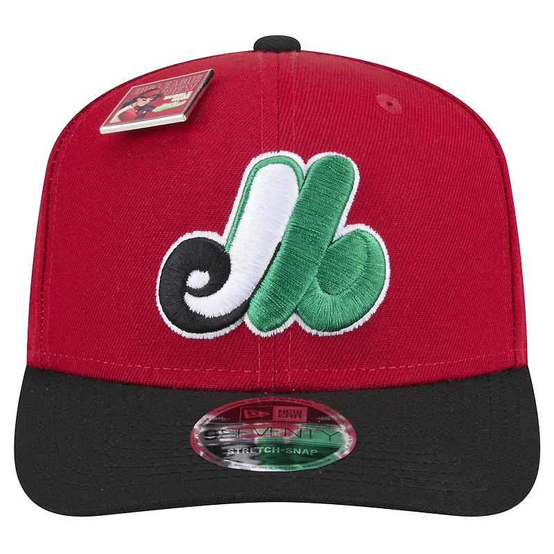 Men's New Era Red/Black Montreal Expos 2024 Big League Chew Flavor Pack 9SEVENTY Adjustable Hat