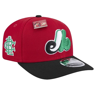 Men's New Era Red/Black Montreal Expos 2024 Big League Chew Flavor Pack 9SEVENTY Adjustable Hat
