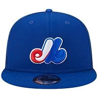 Casquette Snapback 9FIFTY Team Color Trucker Collection Cooperstown Expos de Montréal Royal New Era pour homme