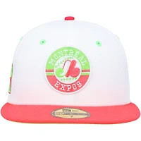 Casquette ajustée 59FIFTY Strawberry Lolli du stade olympique des Expos de Montréal New Era pour homme, blanc/corail