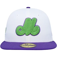 Casquette ajustée 59FIFTY avec écusson latéral 25e anniversaire des Expos de Montréal New Era pour homme, blanc
