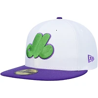 Casquette ajustée 59FIFTY avec écusson latéral 25e anniversaire des Expos de Montréal New Era pour homme, blanc