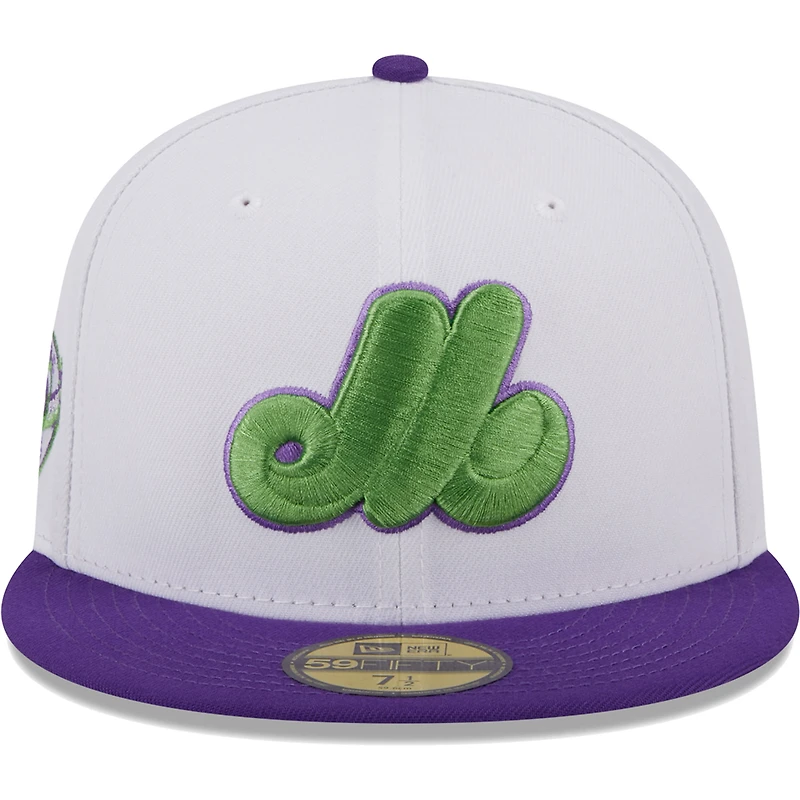 Men's New Era White Montreal Expos Cooperstown Collection 25th Anniversary Two-Tone 59FIFTY Fitted Hat