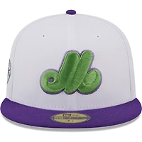 Men's New Era White Montreal Expos Cooperstown Collection 25th Anniversary Two-Tone 59FIFTY Fitted Hat