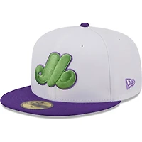 Men's New Era White Montreal Expos Cooperstown Collection 25th Anniversary Two-Tone 59FIFTY Fitted Hat