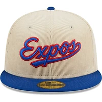 Men's New Era White Montreal Expos Cooperstown Collection Corduroy Classic 59FIFTY Fitted Hat
