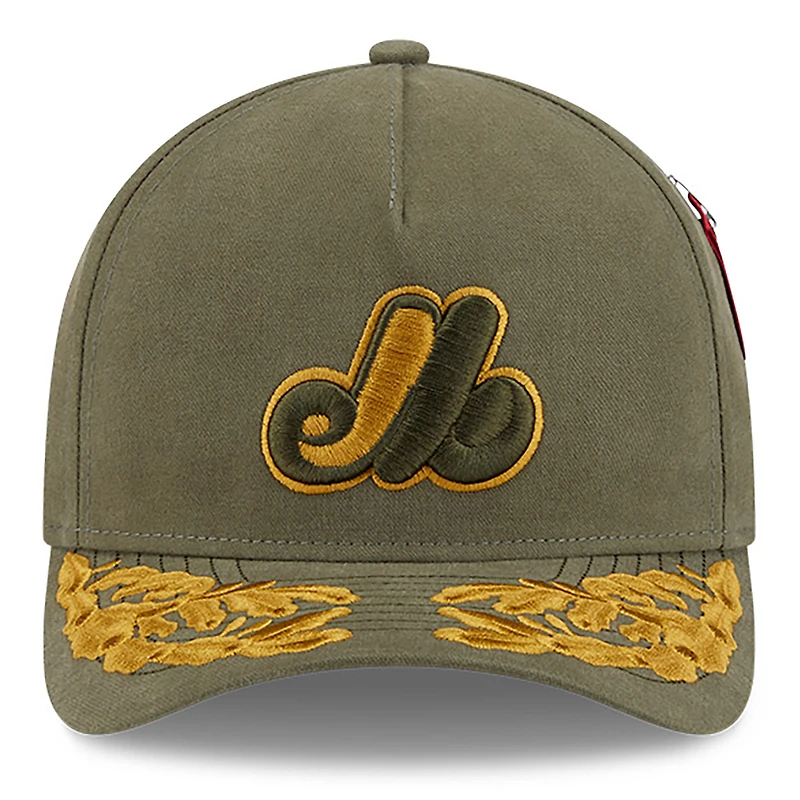 Men's New Era x Alpha Industries  Olive Montreal Expos A-Frame 9FORTY Adjustable Hat