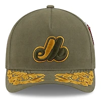 Men's New Era x Alpha Industries  Olive Montreal Expos A-Frame 9FORTY Adjustable Hat