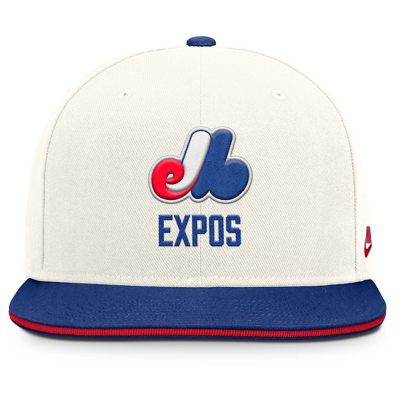 Men's Nike Cream/Blue Montreal Expos Cooperstown Pro Dri-FIT Snapback Hat