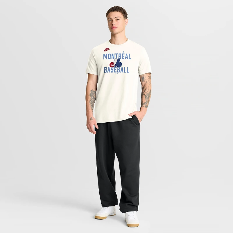 Men's Nike Cream Montreal Expos Cooperstown Collection ‘70s Inspired T-Shirt