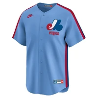 Maillot Nike bleu clair pour homme des Expos de Montréal, édition limitée Cooperstown
