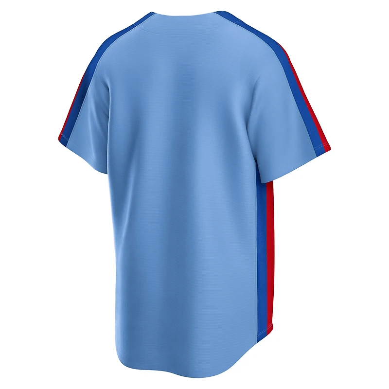 Maillot de l'équipe Nike bleu clair pour homme, collection Cooperstown, des Expos Montréal, route