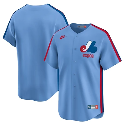 Maillot Nike bleu clair des Expos de Montréal Throwback Limited pour homme