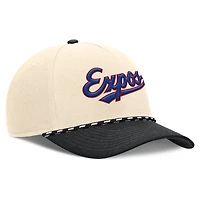 Men's Nike Natural/Black Montreal Expos Cooperstown Collection Rise Adjustable Hat