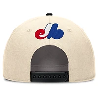 Men's Nike Natural/Black Montreal Expos Cooperstown Collection Rise Adjustable Hat