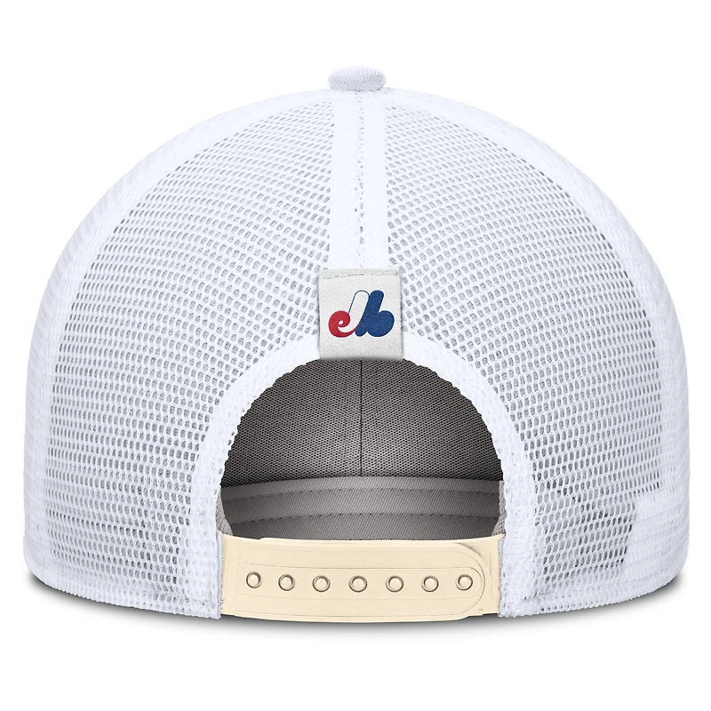 Men's Nike Natural Montreal Expos Cooperstown Collection Dri-FIT Rise Trucker Adjustable Hat