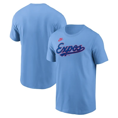 Men's Nike Powder Blue Montreal Expos Cooperstown Collection Wordmark T-Shirt