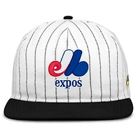 Casquette ajustable Nike Pro blanche et noire pour homme, collection Cooperstown des Expos de Montréal