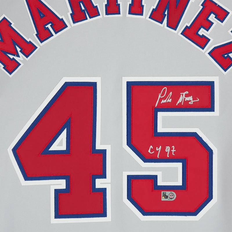 Pedro Martinez Montreal Expos Autographed Gray Mitchell & Ness 1997 Authentic Jersey with "CY 97" Inscription