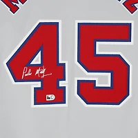 Maillot authentique gris autographié de Pedro Martinez des Expos de Montréal, signé par Mitchell & Ness