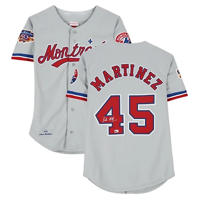 Pedro Martinez Montreal Expos Autographed Gray Mitchell & Ness Authentic Jersey  
