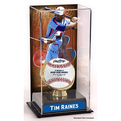 Vitrine d'exposition sublimée du Temple de la renommée des Expos de Montréal de Tim Raines avec image