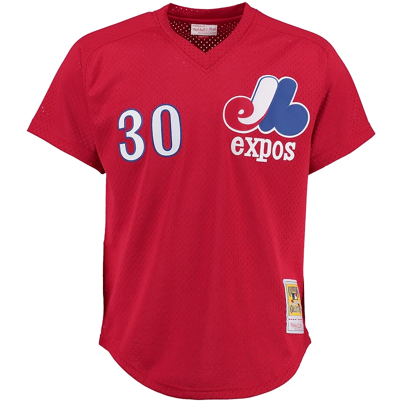 Tim Raines Expos de Montréal Chandail d'entraînement au bâton Mitchell & Ness - Rouge