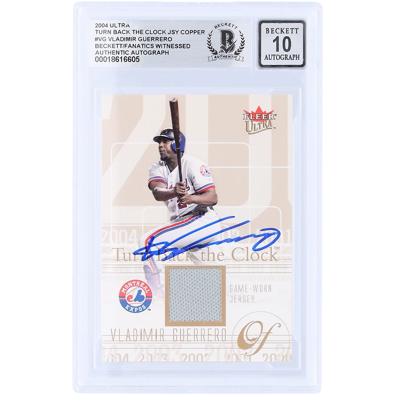 Vladimir Guerrero Montreal Expos Autographed 2004 Fleer Ultra Turn Back the Clock Copper GU Relic #TBC-VG #/399 Beckett Fanatics Witnessed Authenticated 10 Card