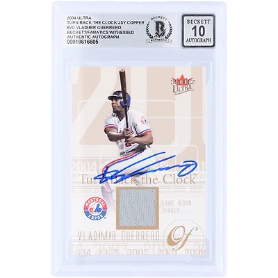 Vladimir Guerrero Montreal Expos Autographed 2004 Fleer Ultra Turn Back the Clock Copper GU Relic #TBC-VG #/399 Beckett Fanatics Witnessed Authenticated 10 Card