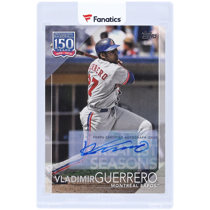 Carte autographiée Topps 150 Years of Baseball 2019 #150-83 #3/10 des Expos de Montréal par Vladimir Guerrero