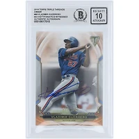 Carte autographiée de Vladimir Guerrero (Expos de Montréal), Topps Triple Threads Amber 2019, numéro 89/199, authentifiée par Beckett Fanatics Witnessed.