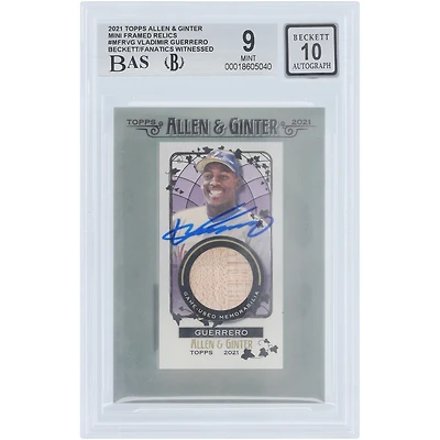 Vladimir Guerrero Montreal Expos Autographed 2021 Topps Allen & Ginter Mini Frame GU Relic #MFG-VG Beckett Fanatics Witnessed Authenticated 9/10 Card