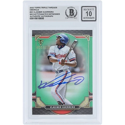 Vladimir Guerrero Montreal Expos Autographed 2022 Topps Triple Threads Emerald #93 #/259 Beckett Fanatics Witnessed Authenticated 10 Card