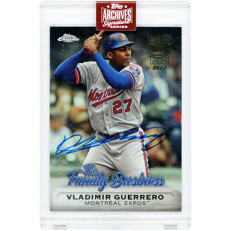 Carte autographiée de Vladimir Guerrero (Expos de Montréal) 2023 Topps Archives 19' Topps Chrome Buyback #FBC-4 #1/1