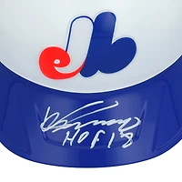 Réplique du casque de frappeur autographié par Vladimir Guerrero des Expos de Montréal avec l'inscription « HOF 18 »