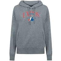 Women's Levelwear Gray Montreal Expos  Adorn Throwback Spellout Pullover Hoodie